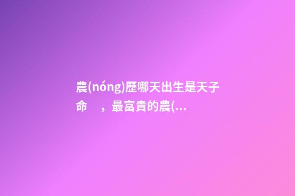 農(nóng)歷哪天出生是天子命，最富貴的農(nóng)歷出生日子